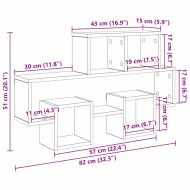 Стенен рафт с рафт дъб артизан 82 x 15 x 51 см Инженерно дърво