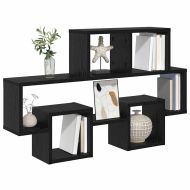 Стенен рафт с рафт Черен дъб 82 x 15 x 51 см Инженерно дърво