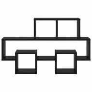 Стенен рафт с рафт Черен дъб 82 x 15 x 51 см Инженерно дърво