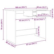 Бюро с чекмедже Старо дърво 100 x 50 x 76 см Инженерно дърво