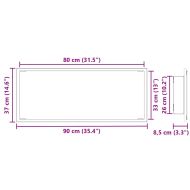 Огледало с огледало Черния дъб 90 x 8,5 x 37 см Инженерно дърво