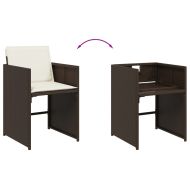 Градински трапезен комплект възглавници 9 части кафяв полиратан