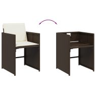 Градински комплект с възглавници 17 части кафяв полиратан