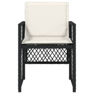 Градински столове с възглавници, 4 бр, черен, полиратан