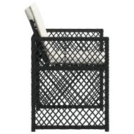 Градински столове с възглавници, 4 бр, черен, полиратан