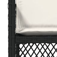 Градински столове с възглавници, 4 бр, черен, полиратан