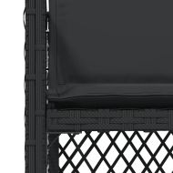 Градински столове с възглавници, 4 бр, черен, полиратан