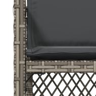 Градински столове с възглавници, 4 бр, сиви, полиратан