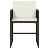 Градински столове с възглавници, 4 бр, кафяви, полиратан