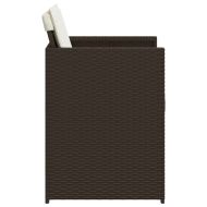 Градински столове с възглавници, 4 бр, кафяви, полиратан