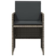 Градински трапезен комплект 5 части с възглавници сив полиратан