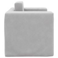 Детски диван-легло светлосив мек плюш