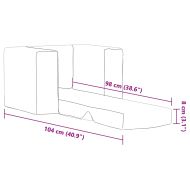 Детски диван-легло светлосив мек плюш