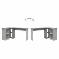 Бюро с рафт Циментено сиво 142 x 102 x 73 см Инженерно дърво