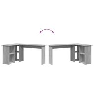 Бюро с рафт Сив Сонома 142 x 102 x 73 см Инженерно дърво