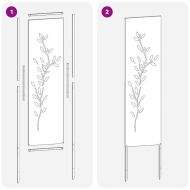 Екран за градинска неприкосновеност Флорален Бяло 32 x 140 см