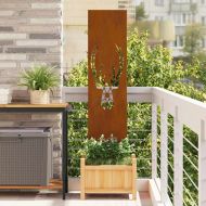 Екран за градинска неприкосновеност Ръждясало 32 x 140 см