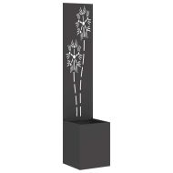 Екран за градинска неприкосновеност Флорален Черно 32 x 140 см