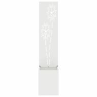 Екран за градинска неприкосновеност Флорален Бяло 32 x 140 см