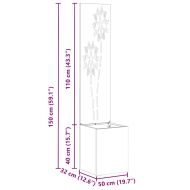 Екран за градинска неприкосновеност Флорален Сив 32 x 140 см