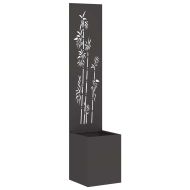 Екран за градинска неприкосновеност Флорален Черно 32 x 140 см