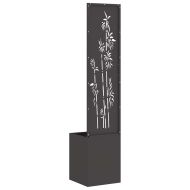 Екран за градинска неприкосновеност Флорален Черно 32 x 140 см