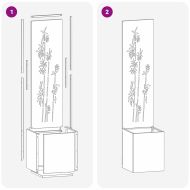 Екран за градинска неприкосновеност Флорален Сив 32 x 140 см