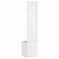 Екран за градинска неприкосновеност Флорален Бяло 32 x 140 см