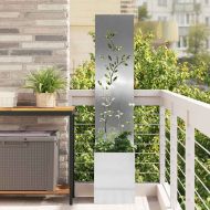 Екран за градинска неприкосновеност Флорален Сив 32 x 140 см