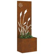 Градинска саксия с декоративна панел Ръждясало 50 x 140 cm