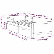 Рамка за легло с таблото Кафяво с восъчно покритие 80 x 200 cm