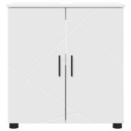 Шкаф за баня Бяло 61 x 35 x 64 см Инженерно дърво & Метал