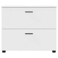 Шкаф за баня Бяло 76,5 x 35 x 64 см Инженерно дърво & Метал