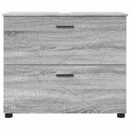 Шкаф за баня с чекмедже с врата Сив Сонома 76,5 x 35 x 64 см