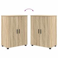 Шкаф за баня Сонома дъб 60 x 35 x 80 см Инженерно дърво & Метал