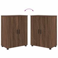 Шкаф за баня Кафяв дъб 60 x 35 x 80 см Инженерно дърво & Метал