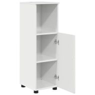 Шкаф за баня със съхранение Лъскаво бяло 30 x 35 x 95 см