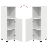 Шкаф за баня със съхранение Лъскаво бяло 30 x 35 x 95 см