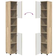 Шкаф за баня със съхранение с врата Сонома дъб 30 x 35 x 192 см