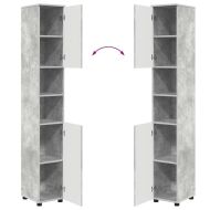 Шкаф за баня със съхранение Циментено сиво 30 x 35 x 192 см