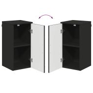 Шкаф за баня Черно 30 x 31,5 x 61 см Инженерно дърво & Метал