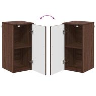 Шкаф за баня Монтиране на стена Кафяв дъб 30 x 31,5 x 61 см