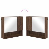 Шкаф с огледало Кафяв дъб 59 x 17 x 55 см Инженерно дърво