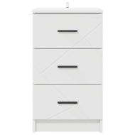 Нощен шкаф с чекмедже Бяло 38 x 38 x 66 см Инженерно дърво
