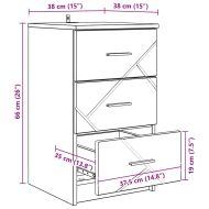 Нощен шкаф Бяло Със Силен Гланц 38 x 38 x 66 см Инженерно дърво