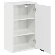 Шкаф за баня Монтиране на стена Лъскаво бяло 39 x 23,5 x 65 см