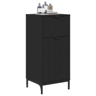 Шкаф за баня Черно 39,5 x 36 x 88 см Инженерно дърво & Метал
