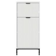 Шкаф за баня с чекмедже с врата Лъскаво бяло 39,5 x 36 x 88 см