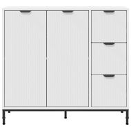 Служебен шкаф с чекмедже Бяло 89.5 x 33 x 82 см Инженерно дърво