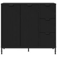 Служебен шкаф Черно 89.5 x 33 x 82 см Инженерно дърво